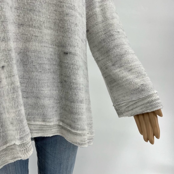 Anthropologie x Maeve Womens Risa Hacci Tunic Small Heather Gray White Cowl Neck - Picture 5 of 12